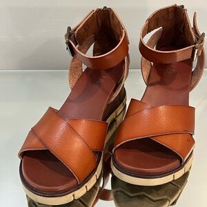 MIA Tan Leather Sandals